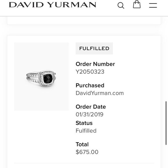 David Yurman Petite Albion Ring with Diamonds 7mm - Picture 8 of 8